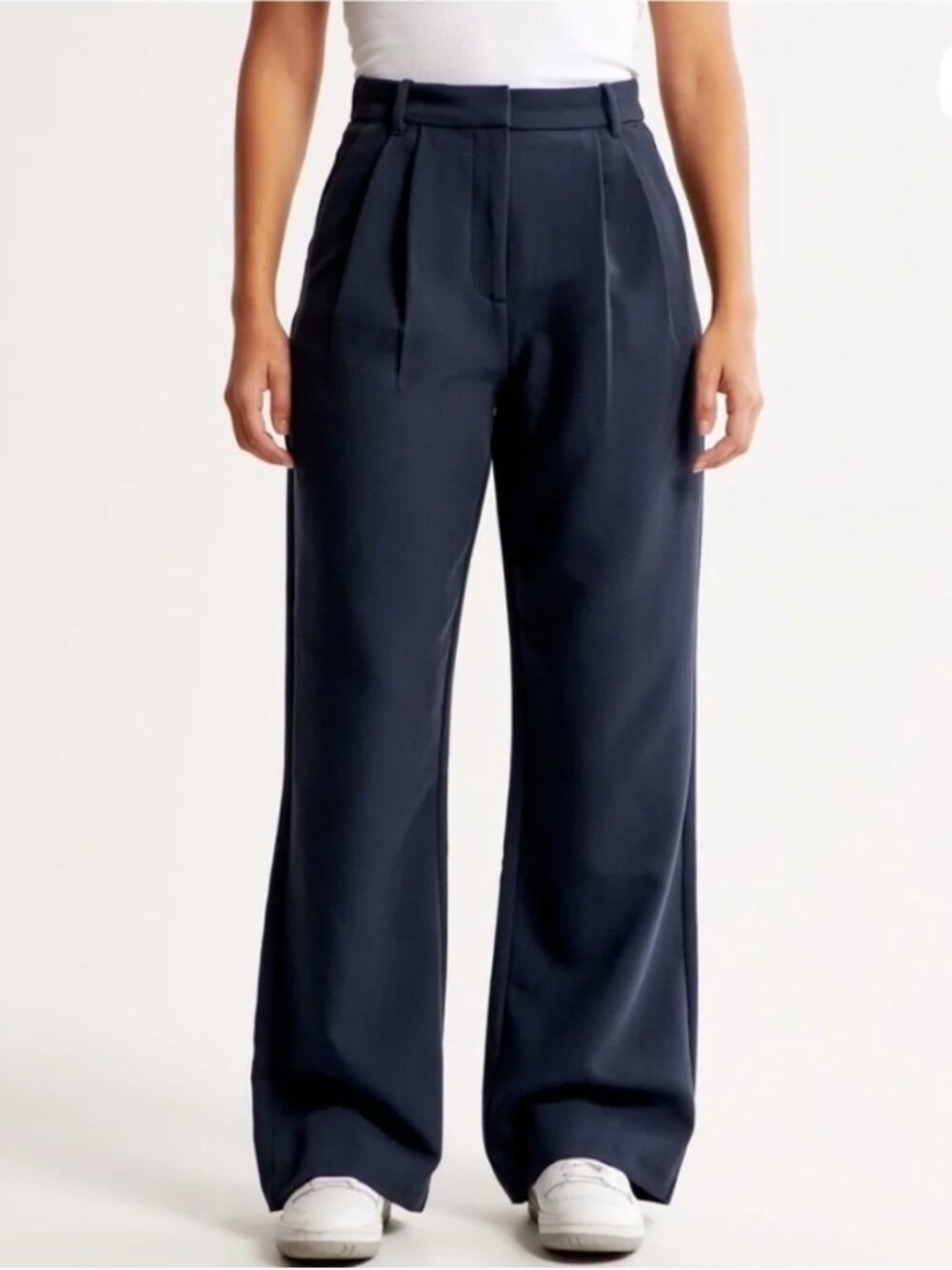 Abercrombie & Fitch Sloane Tailored Wide Leg 25R/0R Navy (Curve Love)